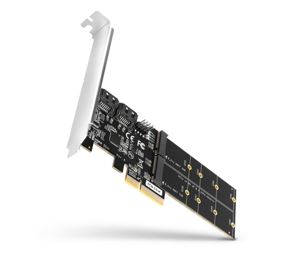 Axagon PCES-SA4M2 Kontroler PCIe 2x port SATA + 2x złącze M.2 - 1172788 - zdjęcie